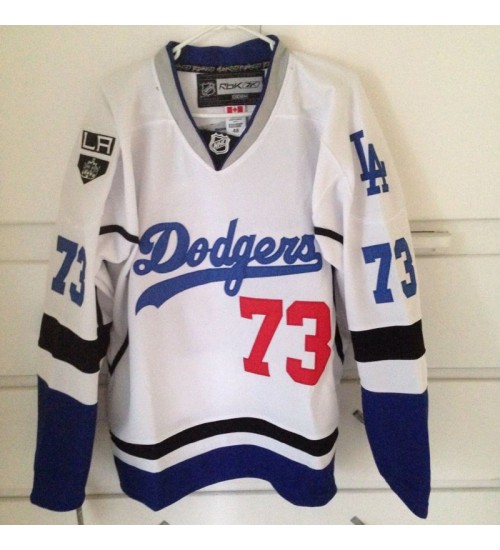 Custom Tyler Toffoli 73 Los Angeles Kings LA Dodgers Replica Jersey